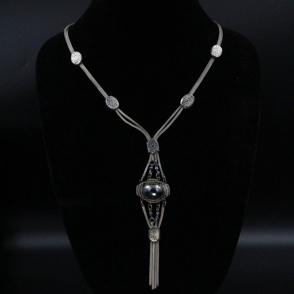 STERLING SILVER ETRUSCAN HEMATITE ANATOLI STYLE NECKLACE SET - Picture 7 of 16
